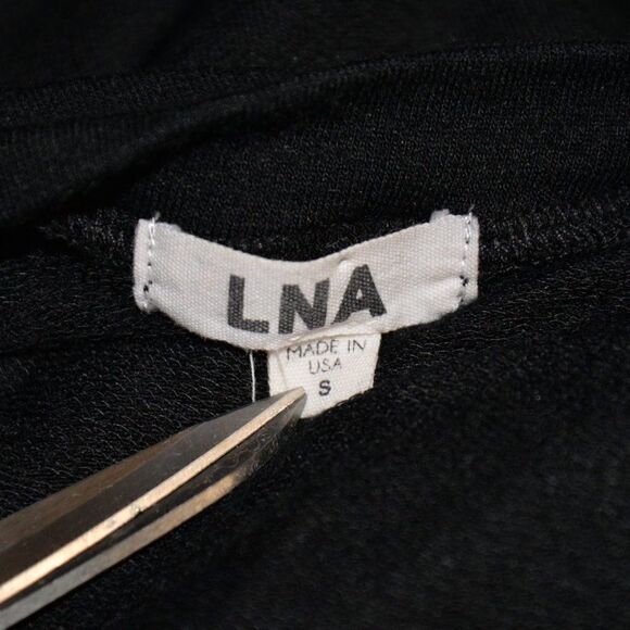 LNA Revolve Black Long Sleeve Cut Out Top Sz S - Picture 5 of 5